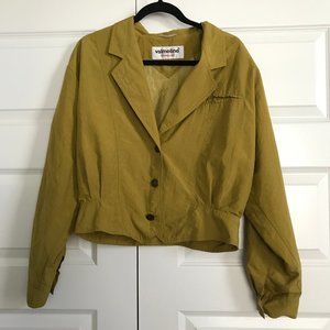 Vtg VALMELINE Trendline Mustard Bomber Jacket Sz 8